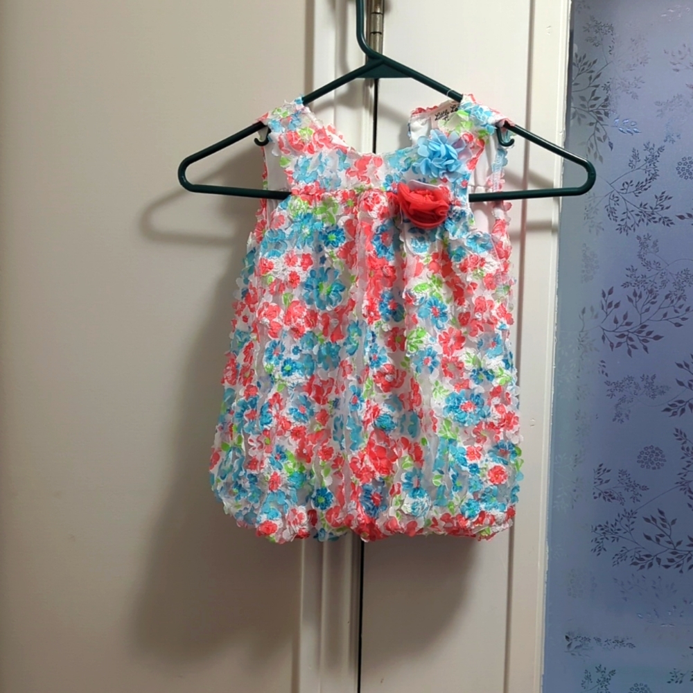 little lass baby girls floral Rhomper /dress tank top sleeveless …